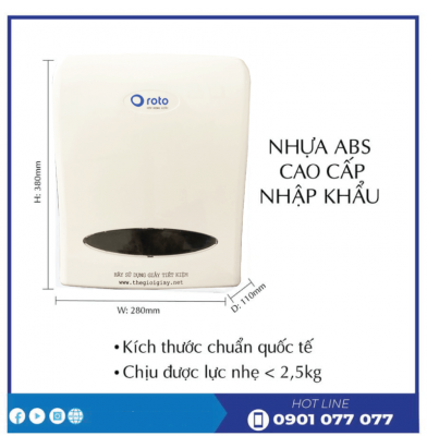 Kích thước hộp đựng giấy lau tay RT8038A-thegioigiayvn.com