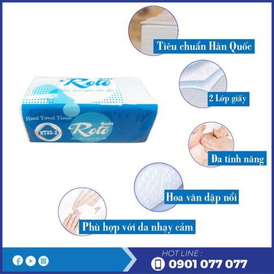 Đặc điểm khăn giấy lau tay rt20-2