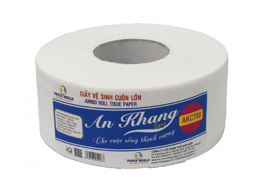 Giấy vệ sinh cuộn lớn An Khang Caro700 (AKC700) Giấy vệ sinh cuộn lớn An Khang Caro700 (AKC700)