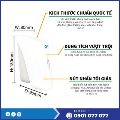 Kích thước và đặc điểm của bình đựng xà bông rt999-thegioigiayvn.com