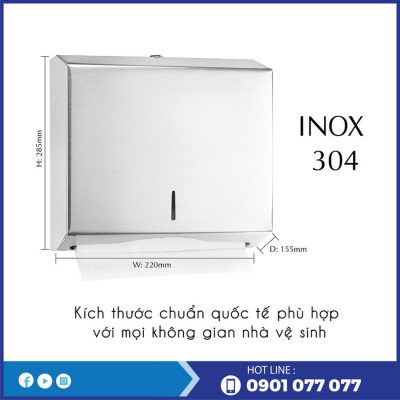 Kích thước hộp đựng giấy lau tay inox RT1220I-thegioigiayvn.com