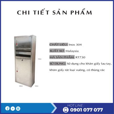 Chi tiết sản phẩm hộp đựng giấy lau tay có thùng rác roto730-thegioigiayvn.com