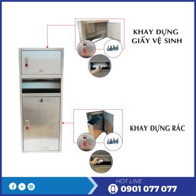 Đặc điểm hộp đựng giấy lau tay có thùng rác rt730-thegioigiayvn.com