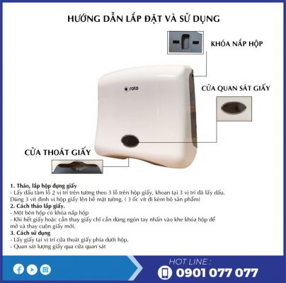 Hướng dẫn lắp đặt hộp đựng giấy lau tay RT1280-thegioigiayvn.com