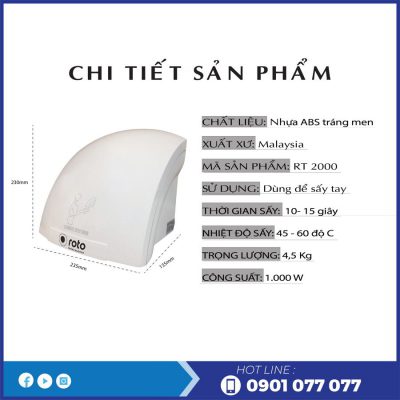 Chi tiết sản phẩm máy sấy tay tại Thế Giới Giấy