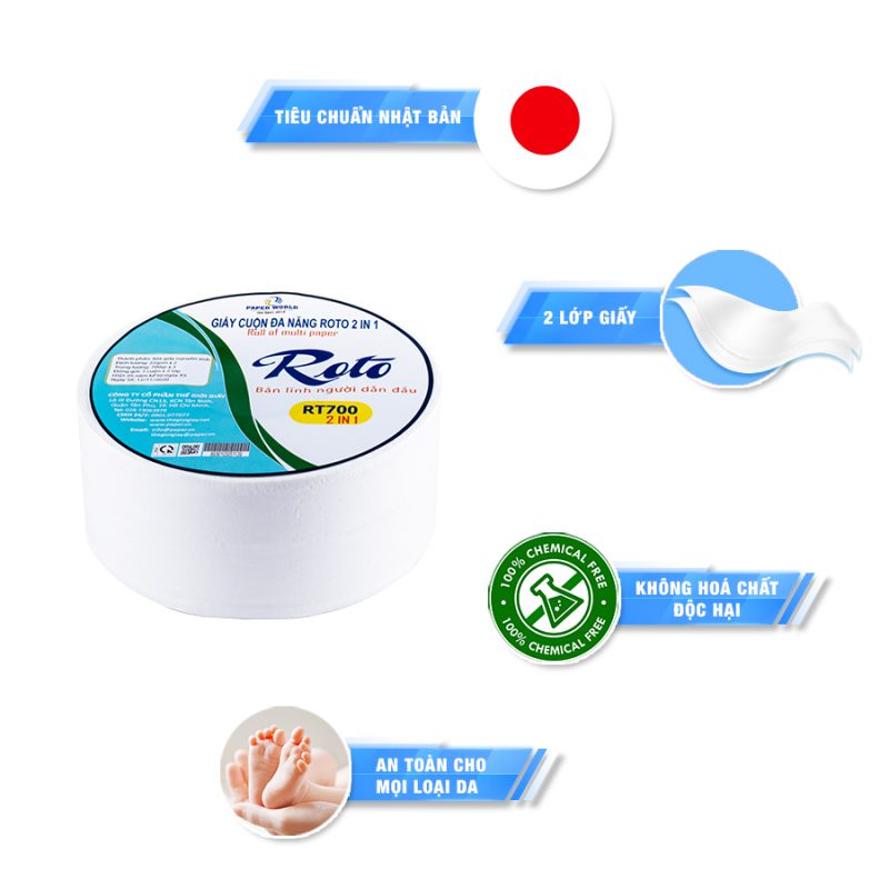 Đặc điểm nổi bậc của giấy vệ sinh cuộn lớn Roto RT700