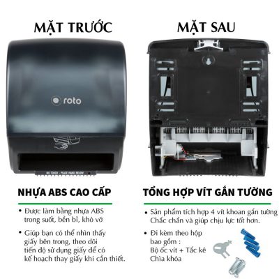 Mặt trước và mặt sau hộp đựng giấy đa năng RT1420-thegioigiayvn.com