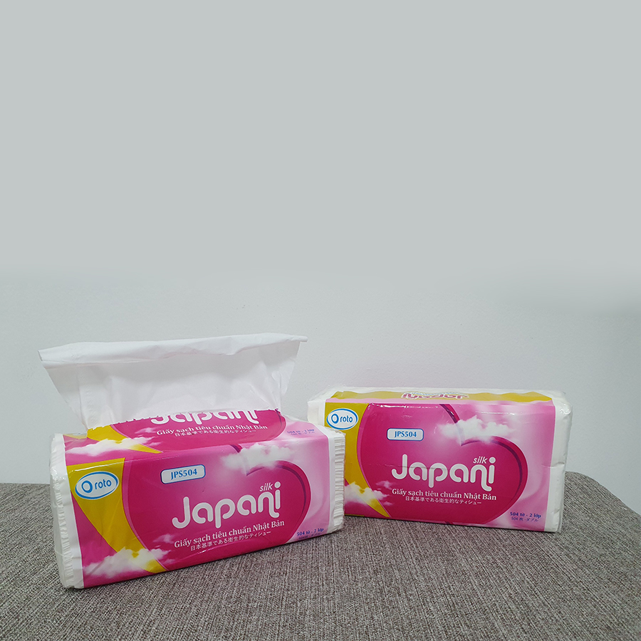 Hình ảnh thực tế từ khăn giấy lụa hộp japani silk504