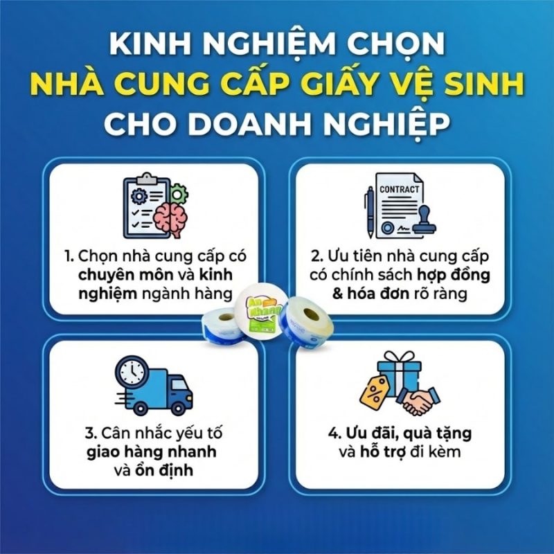 Kinh nghiệm chọn nhà cung cấp giấy vệ sinh công nghiệp cho tổ chức
