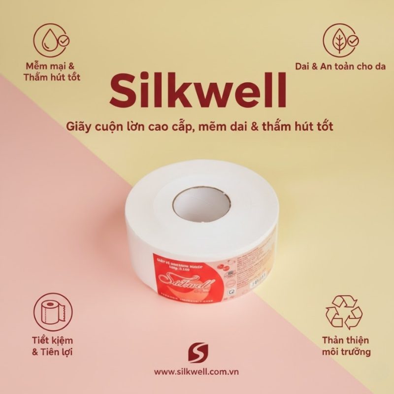 Giấy vệ sinh cuộn lớn Silkwell