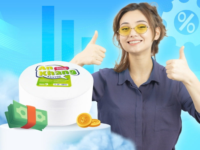 Giấy vệ sinh cuộn lớn không bụi dùng trong siêu thị