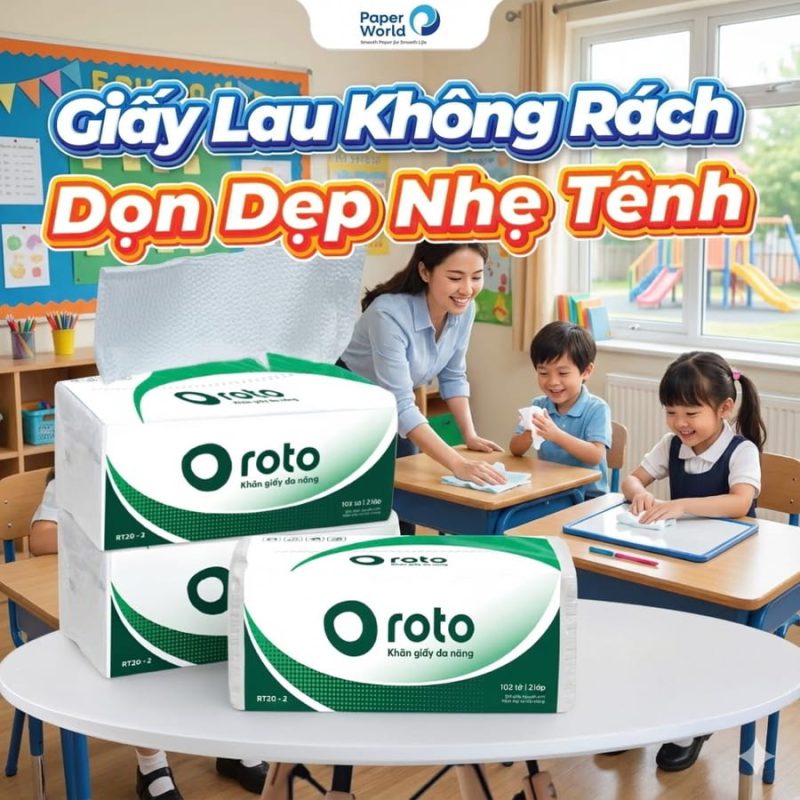Khăn giấy lau tay có thể phân hủy sinh học dùng cho trường học