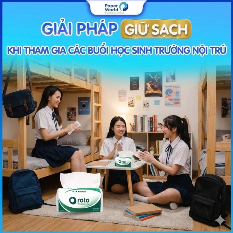 Khăn giấy lau tay dùng cho học sinh nội trú