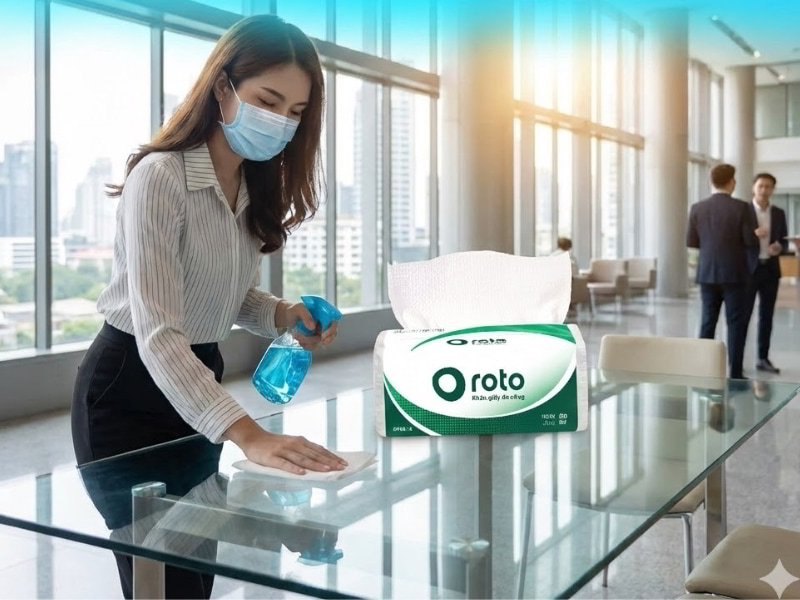 Khăn giấy lau tay không bụi dùng cho môi trường văn phòng sạch