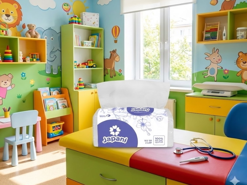 Khăn giấy lau tay không mùi cho phòng khám nhi tại TP HCM