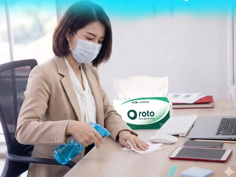 Khăn giấy lau tay tái chế thân thiện môi trường dùng trong văn phòng