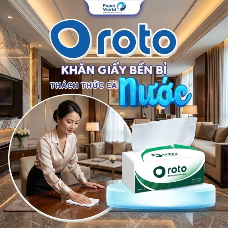 Khăn giấy lau tay khách sạn chống ẩm mốc dễ phân hủy