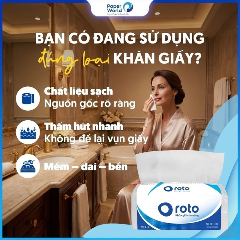Khăn giấy lau tay mềm mịn cho khách sạn cao cấp