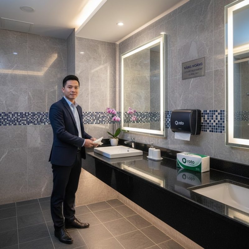 Nên dùng loại khăn giấy lau tay nào cho nhà vệ sinh đông người