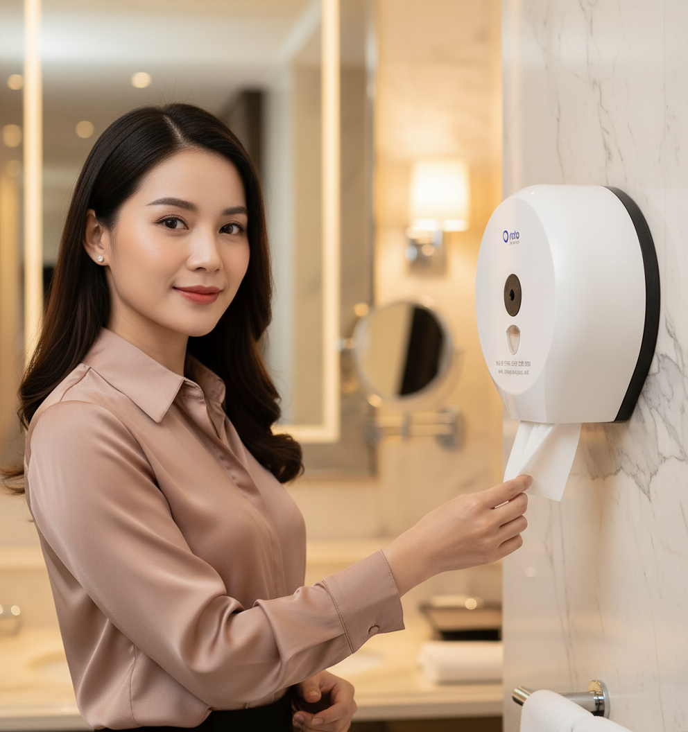 Hộp đựng giấy cuộn công nghiệp Roto có khóa